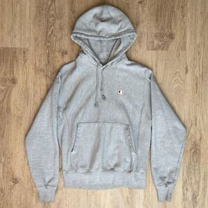 Champion Reverse Weave Hoodie Gray Small Embroidered C Logo Classic Fit